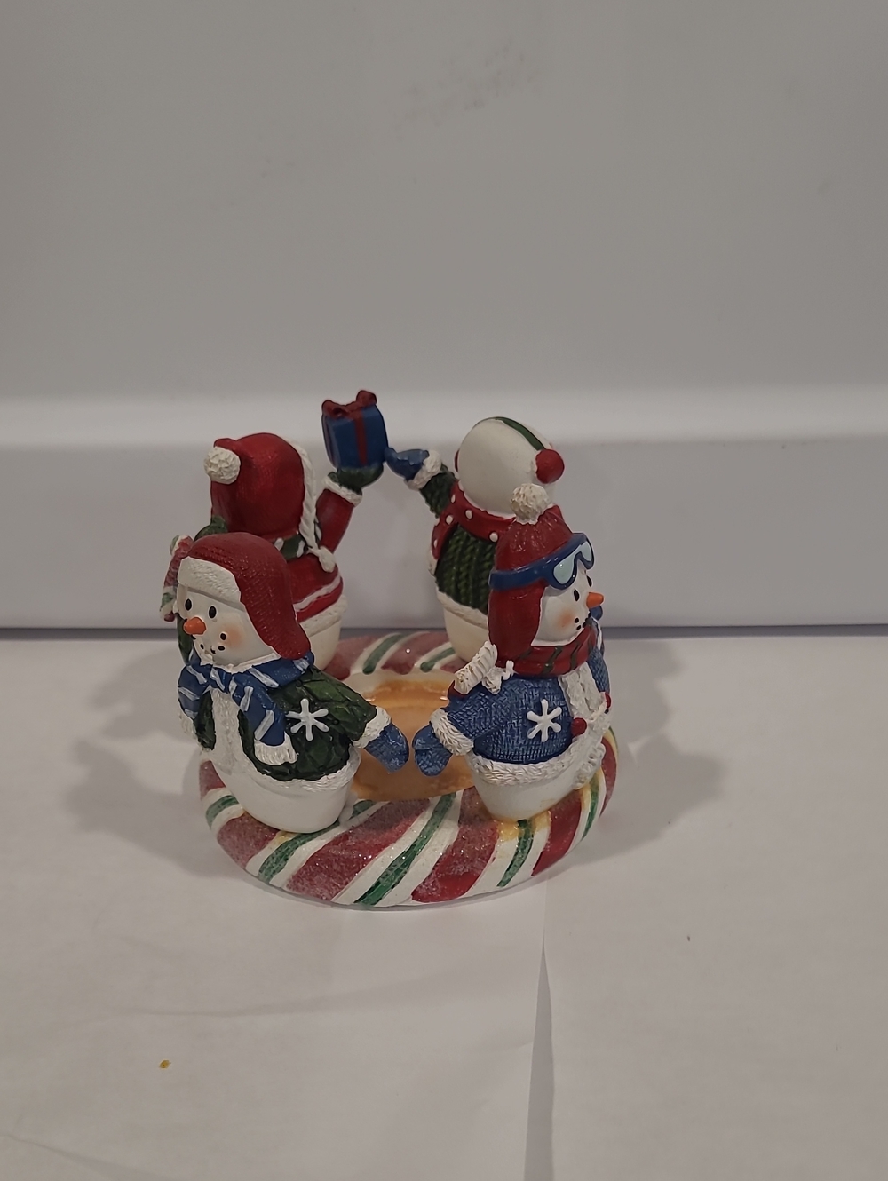 Yankee Candle Snowman Circle Candle Holder - Red, Green, Blue
